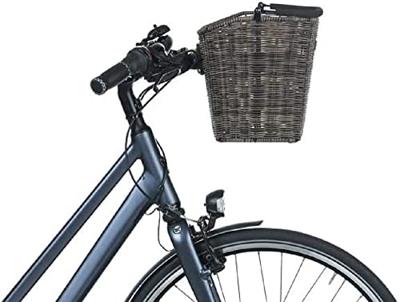 Basil bremen rattan look kf - fietsmand - voorop - donkerbruin