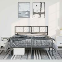 Bedframe met hoofd- en voeteneinde metaal zwart 150x200 cm - thumbnail