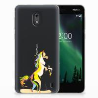 Nokia 2 Telefoonhoesje met Naam Horse Color - thumbnail