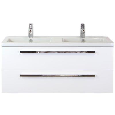 Seville Badmeubelset 120 cm - 2 Laden Wit Hoogglans - Wastafel Djazz Dubbel