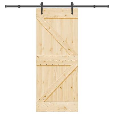 Schuifdeur met beslag 85x210 cm massief grenenhout