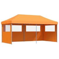Partytent inklapbaar pop-up met 3 zijwanden oranje - thumbnail