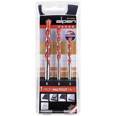 Alpen MultiCut 100703100 Carbide Multifunctionele boorset 3-delig 5 mm, 6 mm, 8 mm Cilinderschacht 1 set(s) Alpen MultiCut 100703100 Carbide Multifunctionele boorset 3-delig 5 mm, 6 mm, 8 mm Cilinderschacht 1 set(s)