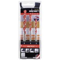 Alpen MultiCut 100703100 Carbide Multifunctionele boorset 3-delig 5 mm, 6 mm, 8 mm Cilinderschacht 1 set(s) - thumbnail