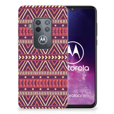Motorola One Zoom TPU bumper Aztec Paars Motorola One Zoom TPU bumper Aztec Paars