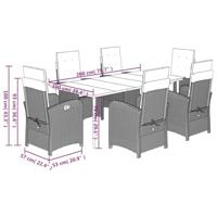 7-delige Tuinset met kussens poly rattan zwart - thumbnail