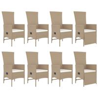 9-delige Tuinset met kussens poly rattan beige - thumbnail