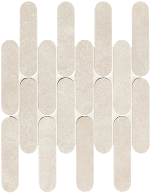 Nobu White curve mosaico 3,5x14,5 op net van 29x29,5