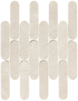 Nobu White curve mosaico 3,5x14,5 op net van 29x29,5 - thumbnail