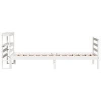 Bedframe zonder matras massief grenenhout wit 160x200 cm - thumbnail