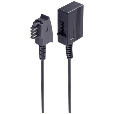 Shiverpeaks Telefoon (analoog) Verlengkabel [1x Telefoonstekker Duitsland (TAE-F) - 1x Telefoonkoppeling Duitsland (TAE-F)] 6 m Zwart
