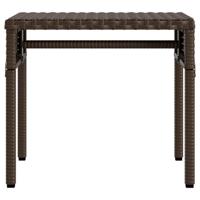 Ligbedden 2 st met luifels en tafel poly rattan bruin - thumbnail
