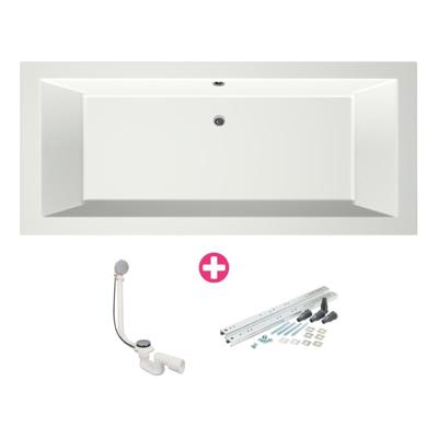 Xenz Society Duobad - 175x80x53 - afvoer Midden - acryl - wit mat 6883-03