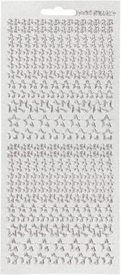 Creativ Company Stickers, sterren, vel 10x23 cm, zilver, 1 vel