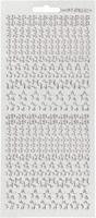 Creativ Company Stickers, sterren, vel 10x23 cm, zilver, 1 vel - thumbnail