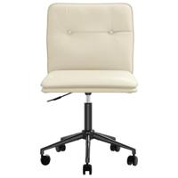 Eetkamerstoelen 2 st kunstleer crèmekleurig - thumbnail