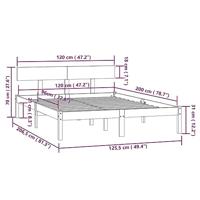 Bedframe massief grenenhout wit 120x200 cm - thumbnail