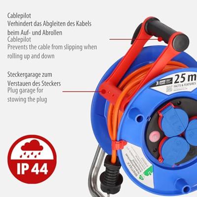 Brennenstuhl 1218740 Kabelhaspel 25 m Oranje Randaarde stekker Brennenstuhl 1218740 Kabelhaspel 25 m Oranje Randaarde stekker