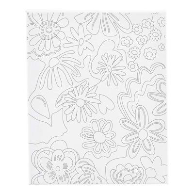 Creativ Company Schildercanvas met print bloemen - 24x30cm