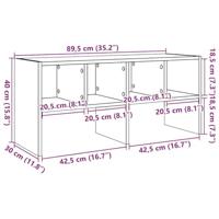 VidaXL Schoenenrek stapelbaar 89,5x30x40 cm oud houtkleurig - thumbnail