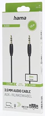 Hama Audiokabel 3,5-mm-jack-st. - St. Stereo Verguld Ultradun 1,5 M