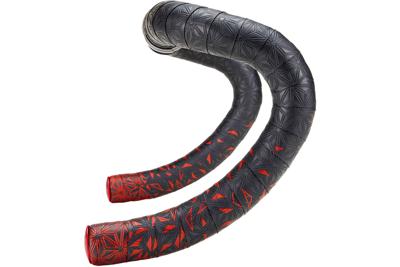 Supacaz - super sticky kush star fade stuurlint zwart / rood inclusief aluminium rode stuurplug