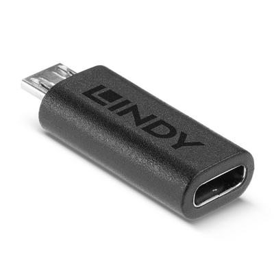 Lindy 41903 tussenstuk voor kabels USB Type C USB Type Micro-B Zwart - thumbnail