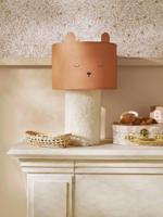 Beer tafellamp met badstof voet kaneel - thumbnail