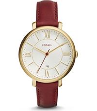 Horlogeband Fossil ES3856 Leder Rood 14mm