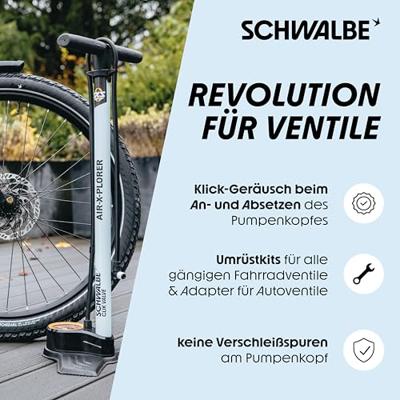 Schwalbe Ventielverlenger "clik ventiel" valve extension dv kit w. pump head - thumbnail
