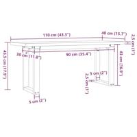 Salontafel O-frame 110x40x45,5 cm grenenhout en staal - thumbnail