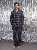 Flanellen herenpyjama capsulecollectie familie Kerst ENVIE DE FRAISE bordeauxrood - thumbnail