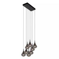 Lucide TEARS - Hanglamp - LED Dimb. - G4 - 8x1,5W 3000K - Zwart - thumbnail