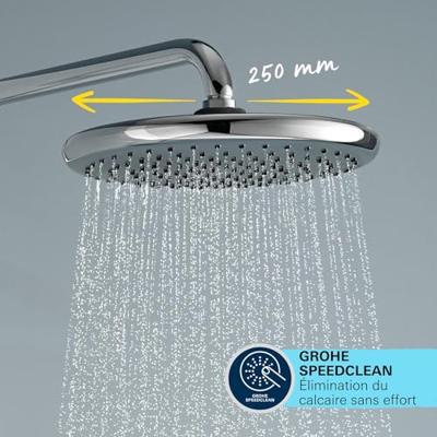 Grohe QuickFix Vitalio Start 250 glijstangset met regendouche en 3 straalsoorten chroom