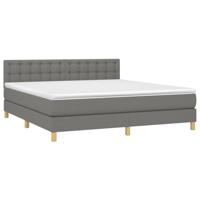 Boxspring met matras stof donkergrijs 180x200 cm - thumbnail