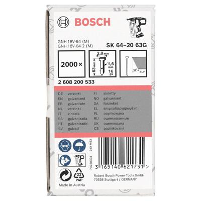 Bosch Accessories 2608200533 Nagel met verzonken kop SK64 Afmeting, lengte 63 mm 2000 stuk(s)