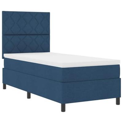 Boxspringbed met matras en LED-verlichting in blauw, 100 x 200 cm stof