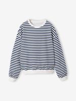 Sweater met wijde pasvorm marineblauw - thumbnail