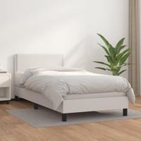 Boxspring met matras kunstleer wit 80x200 cm - thumbnail