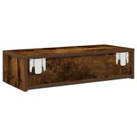 Wandschap met lades 60x26,5x15 cm bewerkt hout gerookt eiken - thumbnail