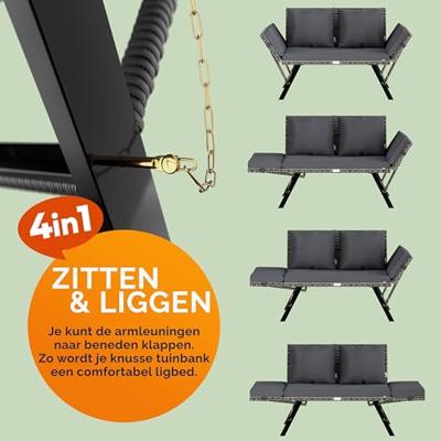 Solar tuinlamp wicker hoogte 50cm