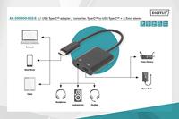 Digitus Audio Adapterkabel [1x USB-C stekker - 2x USB-C bus, Jackplug female 3,5 mm] AK-300400-002-S 20.00 cm Afgeschermd, Afgeschermd (dubbel) - thumbnail