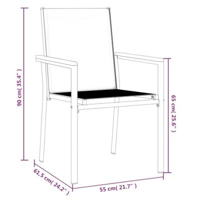 Tuinstoelen 4 st 55x61,5x90 cm textileen en staal zwart