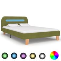 vidaXL Bedframe met LED stof groen 120x200 cm - thumbnail