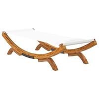 VidaXL Loungebed 100x188,5x44 cm massief gebogen hout crèmekleurig - thumbnail