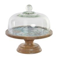 Snackdienblad DKD Home Decor Kristal Natuurlijk Groen Mangohout Tropisch (30 x 30 x 33 cm) - thumbnail