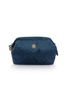 Pip Studio Pip Studio Cosmetic Purse Small Velvet Quiltey Days Blue 19x12x8.5cm - thumbnail