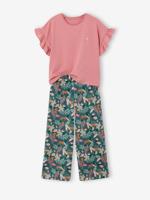 Meisjesset T-shirt en wijde broek rouge - thumbnail
