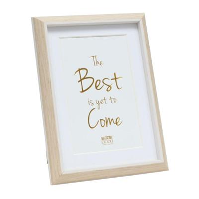 Deknudt Fotokader in lichte houtkleur met wit biesje en passe-partout 18x24 S46WG3