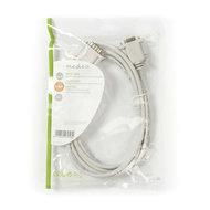 Seriële Kabel | D-SUB 9-Pins Male | D-SUB 9-Pins Female | Vernikkeld | 2.00 m | Rond | PVC | Ivoor | Envelop - thumbnail